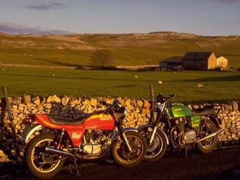 Photo of Laverda
                        Mirage and Ducati Darmah in upper Wharfedale